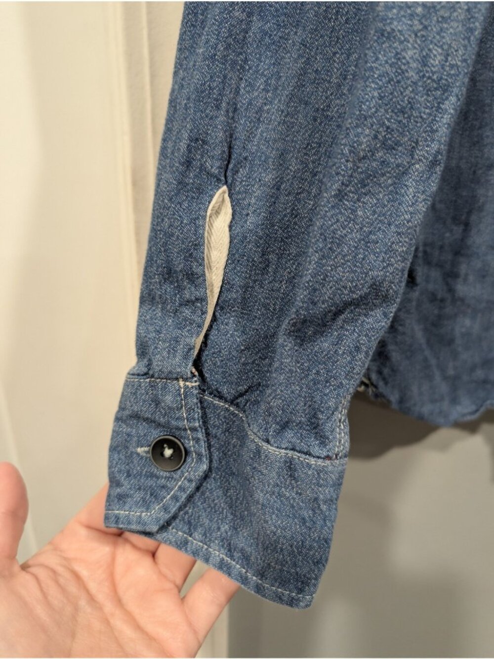 Taylor Stitch Blue Denim Utility Shirt Sz 42 Men's Long Sleeve Button Up - Picture 16 of 16